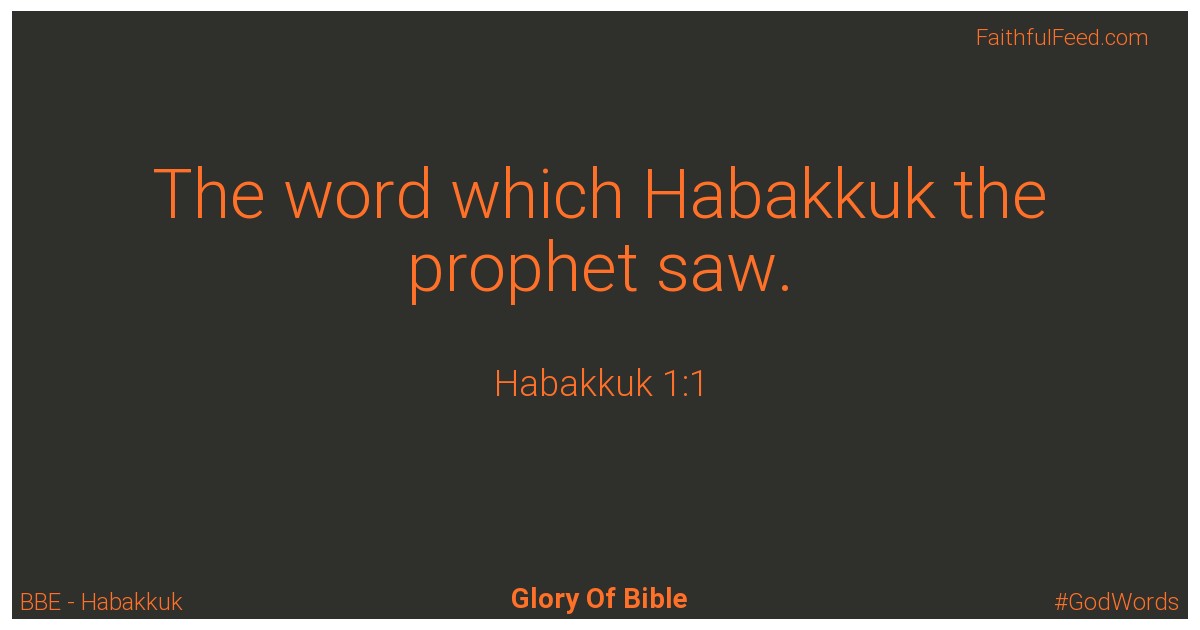 Habakkuk 1:1 - Bbe