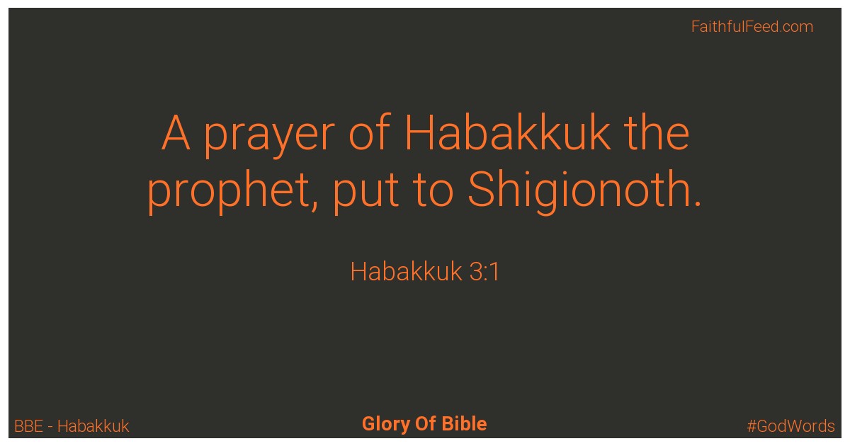 Habakkuk 3:1 - Bbe