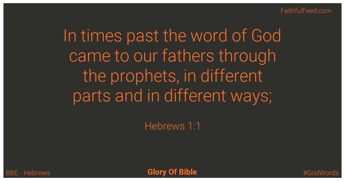 Hebrews 1:1 - Bbe