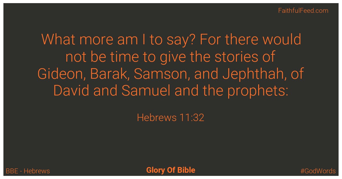 Hebrews 11:32 - Bbe