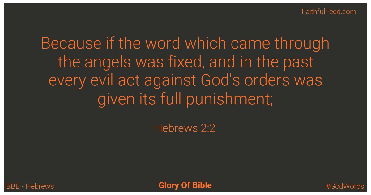 Hebrews 2:2 - Bbe