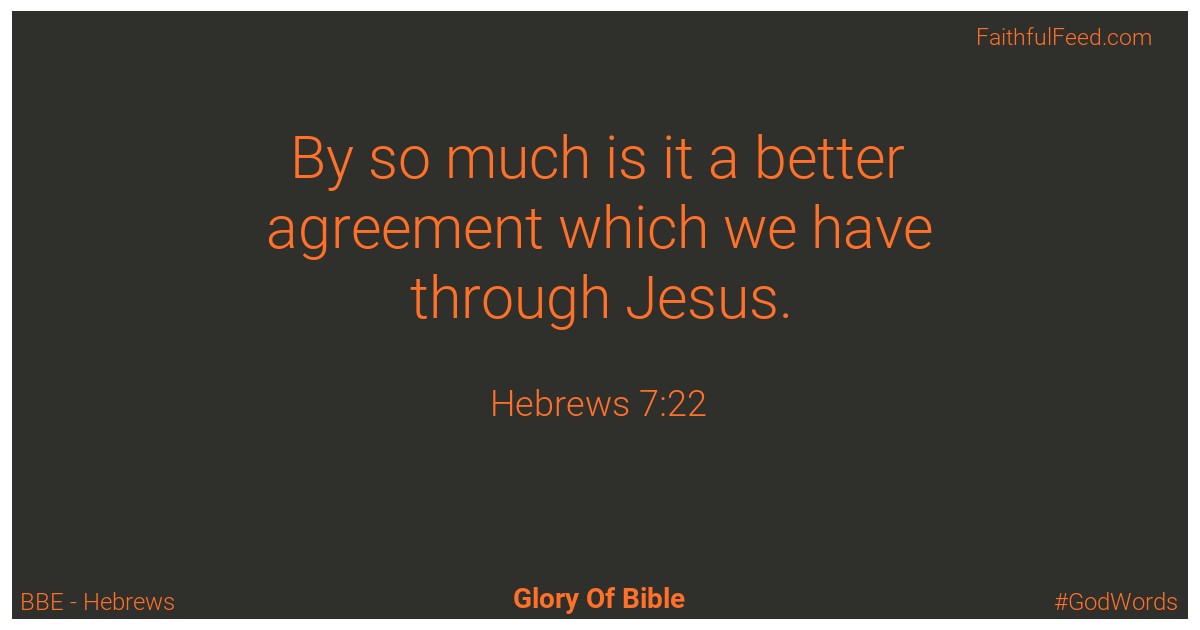 Hebrews 7:22 - Bbe