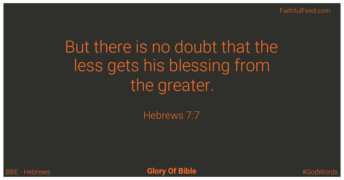 Hebrews 7:7 - Bbe