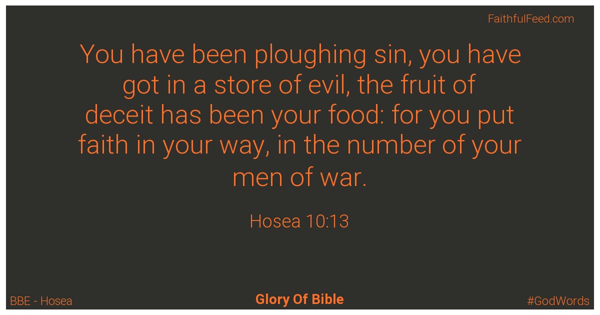 Hosea 10:13 - Bbe