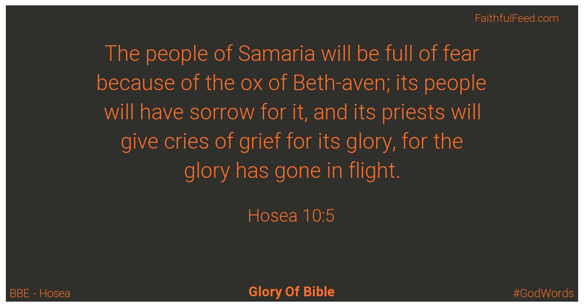 Hosea 10:5 - Bbe