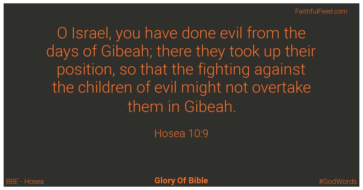Hosea 10:9 - Bbe