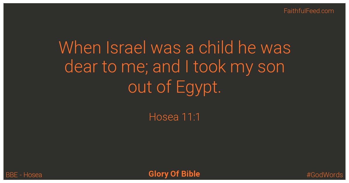 Hosea 11:1 - Bbe