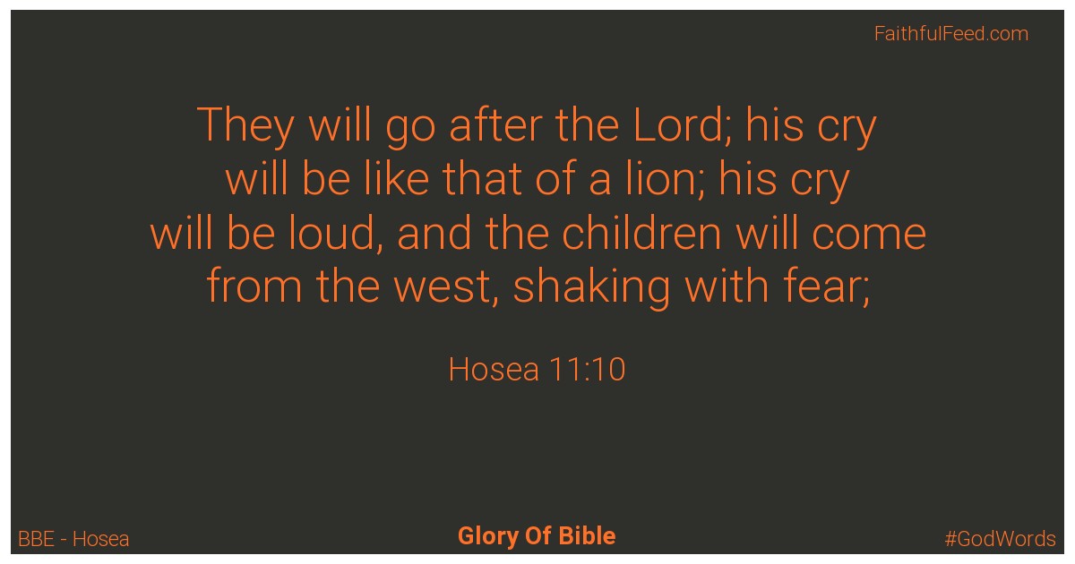 Hosea 11:10 - Bbe