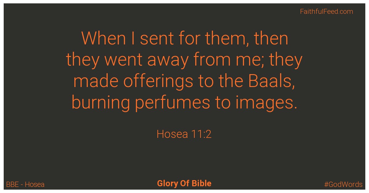 Hosea 11:2 - Bbe