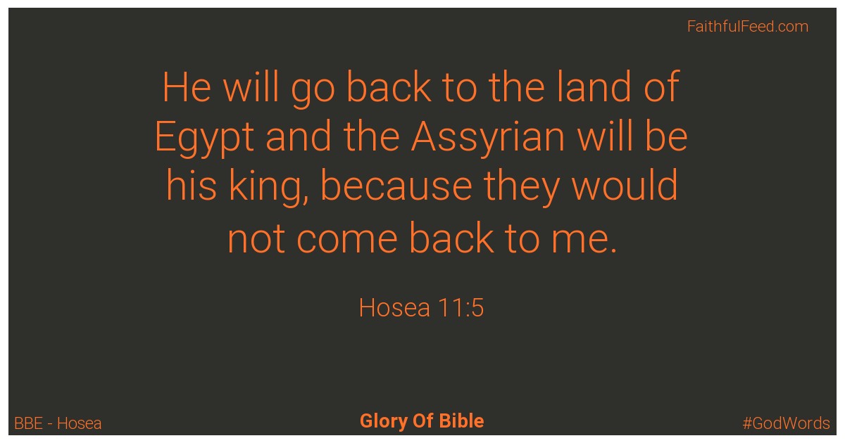 Hosea 11:5 - Bbe