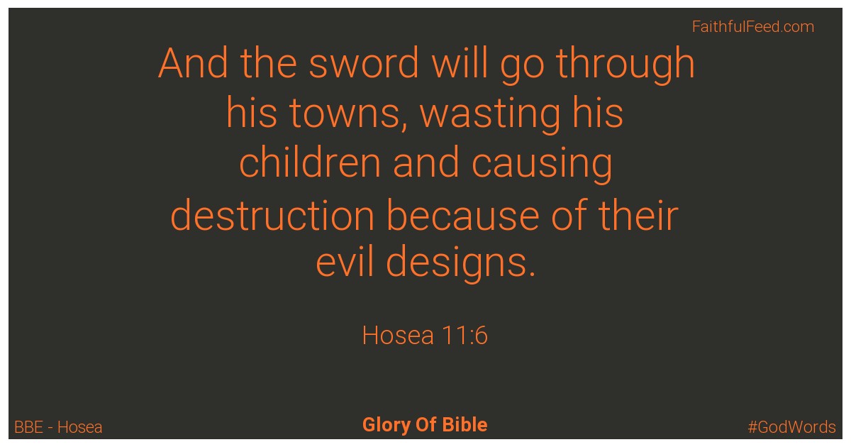 Hosea 11:6 - Bbe