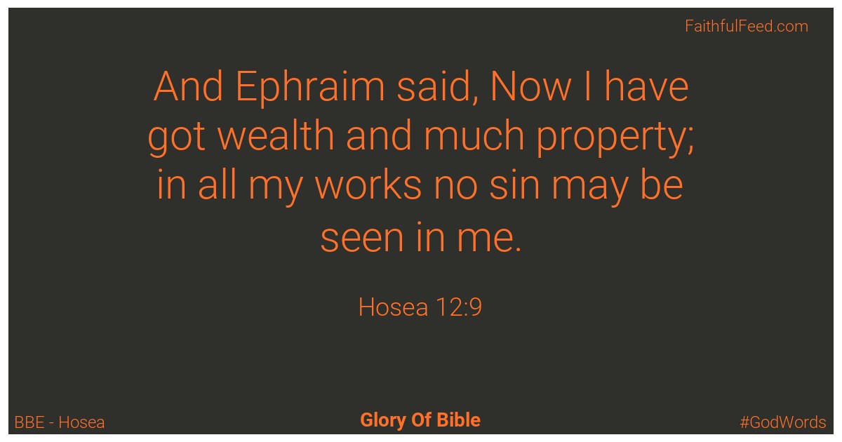 Hosea 12:9 - Bbe