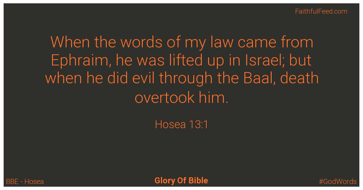 Hosea 13:1 - Bbe