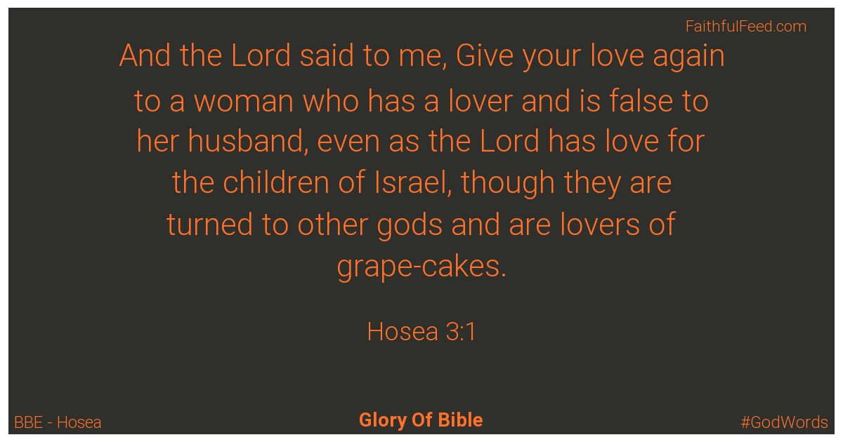 Hosea 3:1 - Bbe