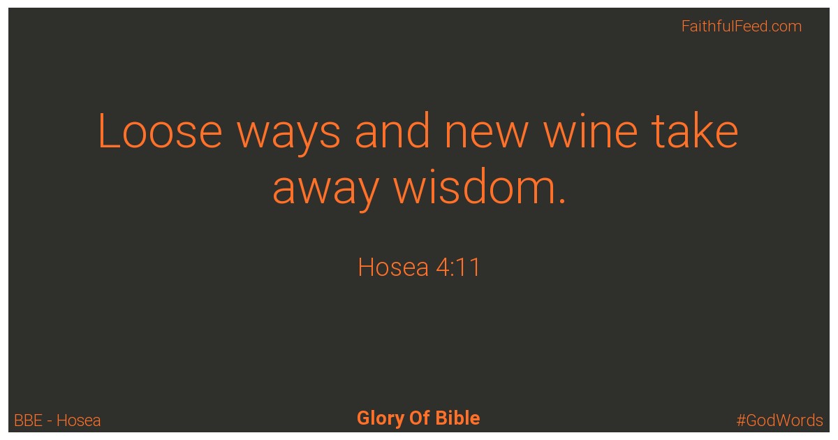 Hosea 4:11 - Bbe