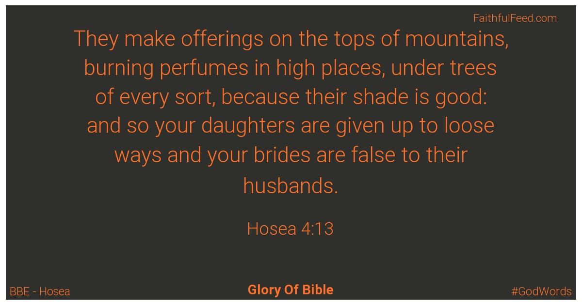 Hosea 4:13 - Bbe