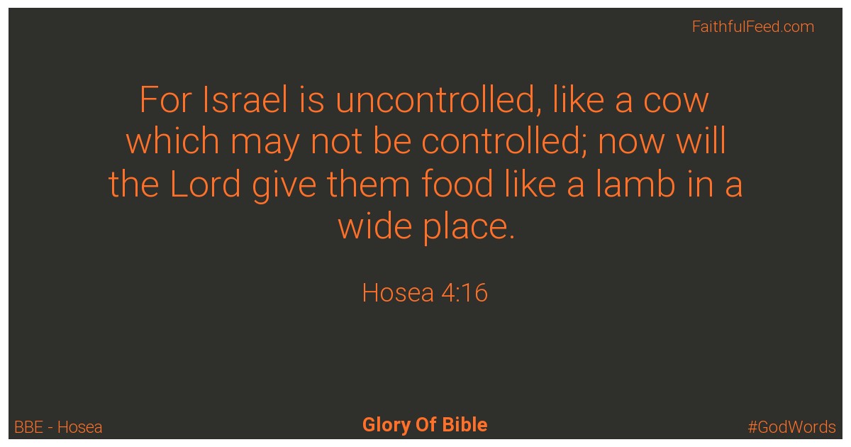 Hosea 4:16 - Bbe