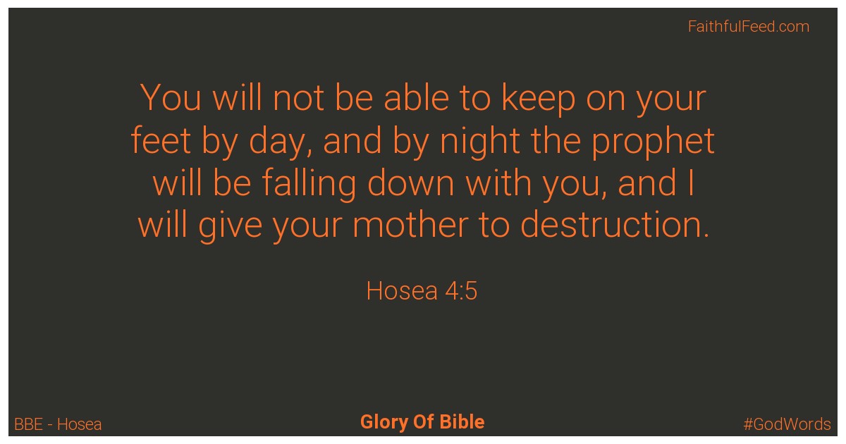 Hosea 4:5 - Bbe