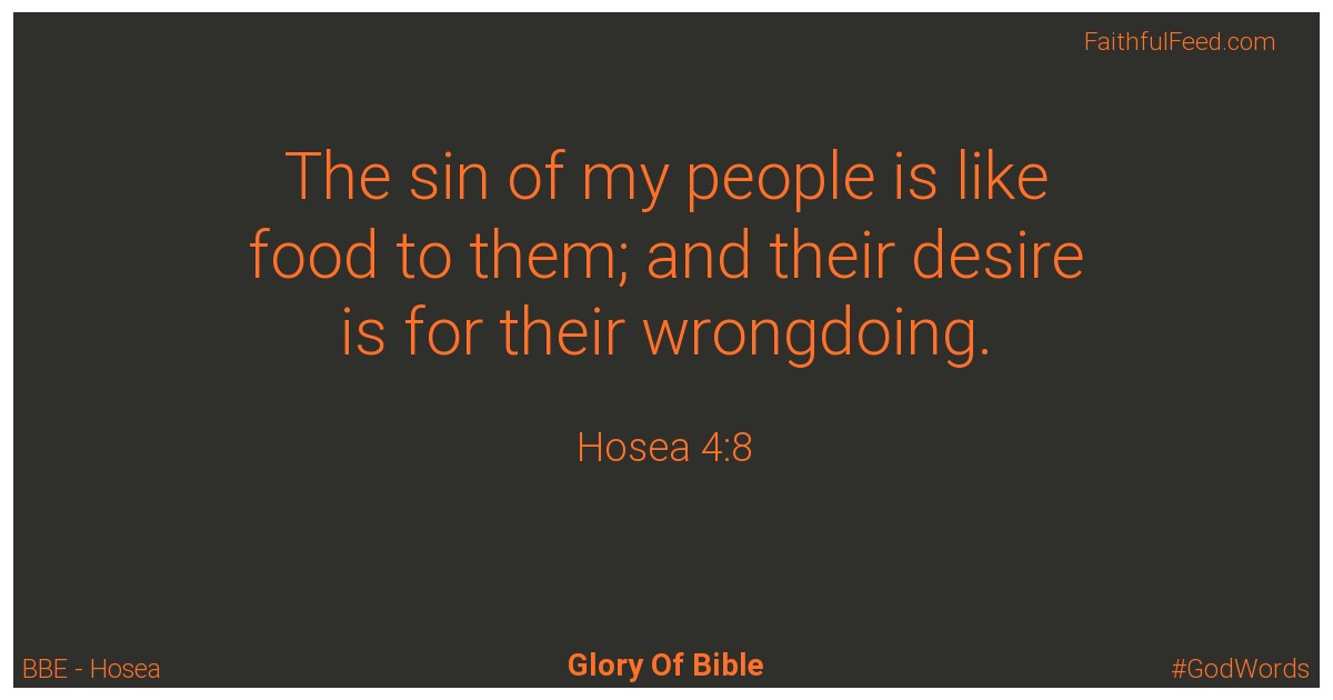 Hosea 4:8 - Bbe