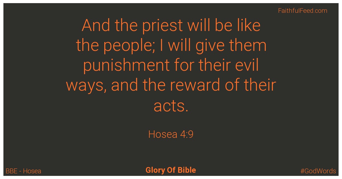 Hosea 4:9 - Bbe