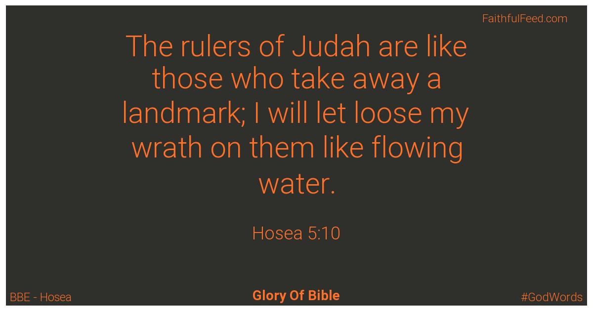 Hosea 5:10 - Bbe