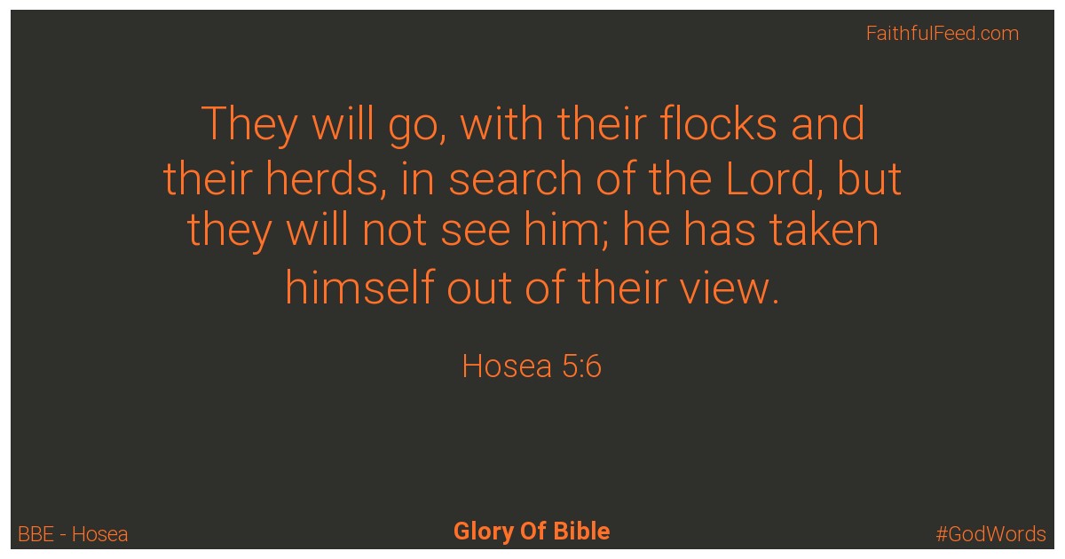 Hosea 5:6 - Bbe