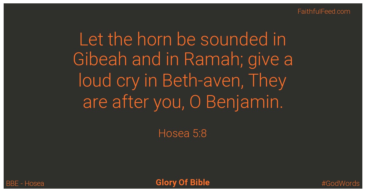 Hosea 5:8 - Bbe