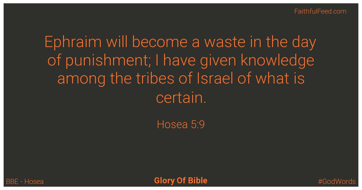 Hosea 5:9 - Bbe