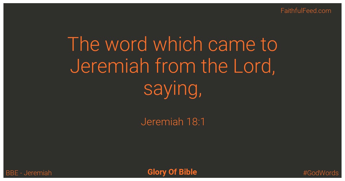Jeremiah 18:1 - Bbe