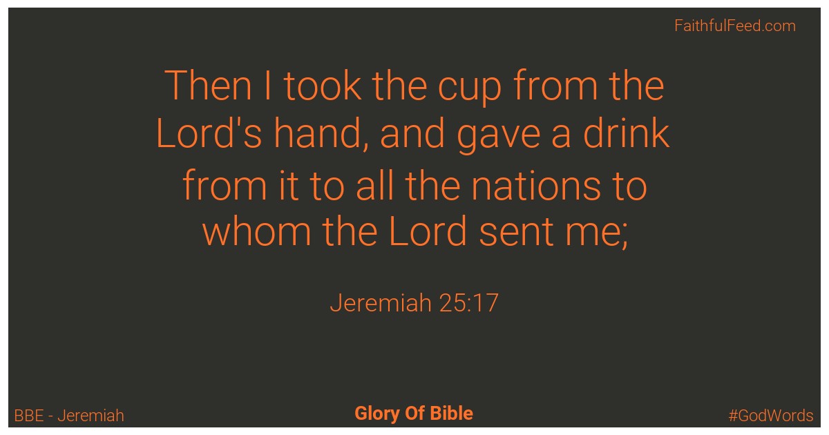 Jeremiah 25:17 - Bbe
