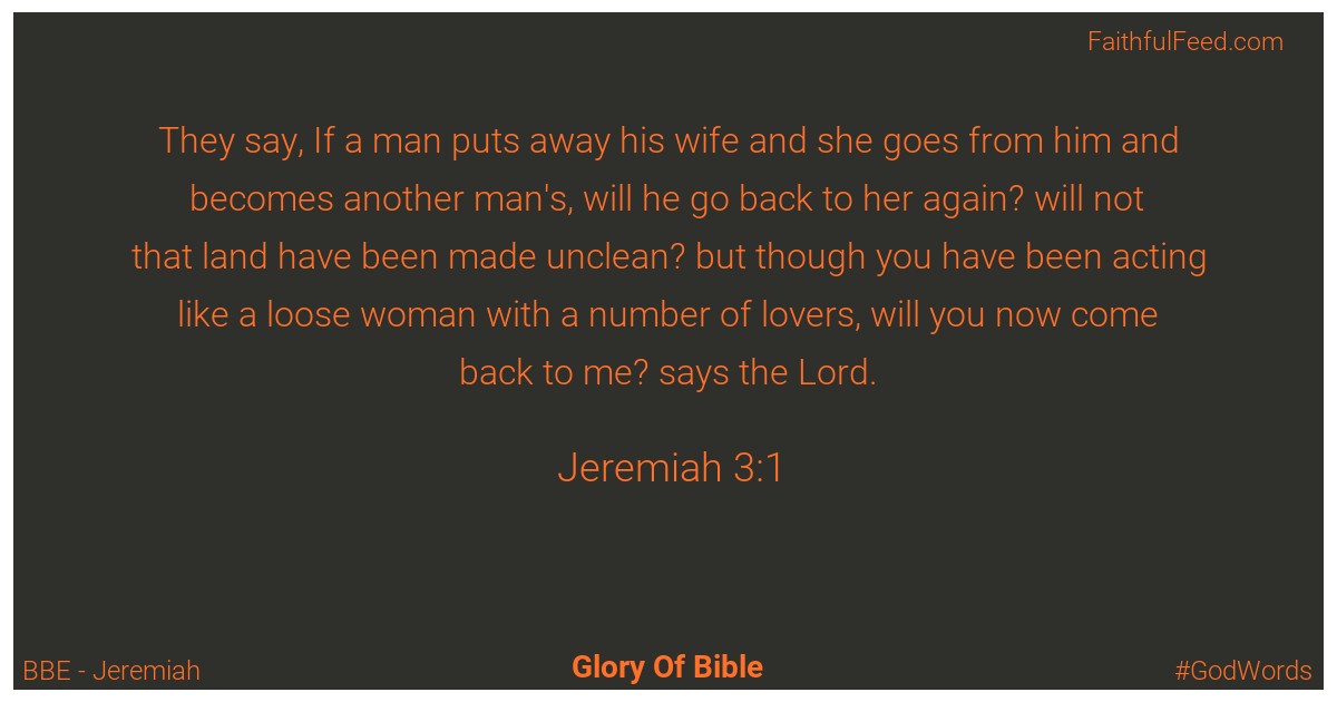 Jeremiah 3:1 - Bbe
