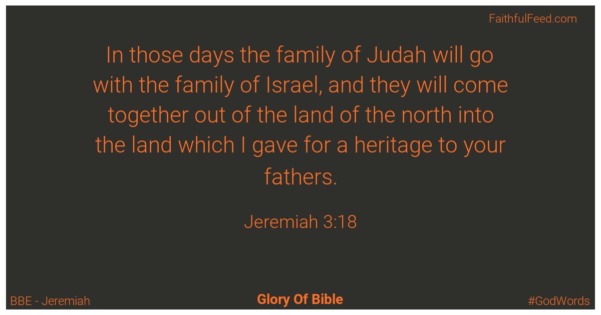 Jeremiah 3:18 - Bbe