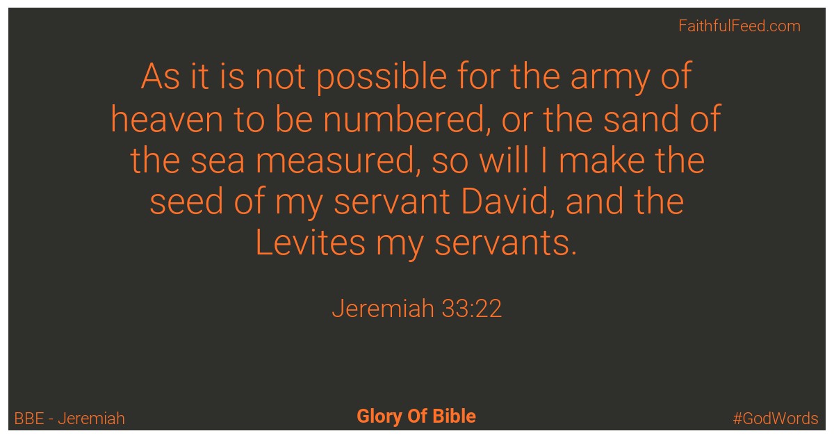Jeremiah 33:22 - Bbe