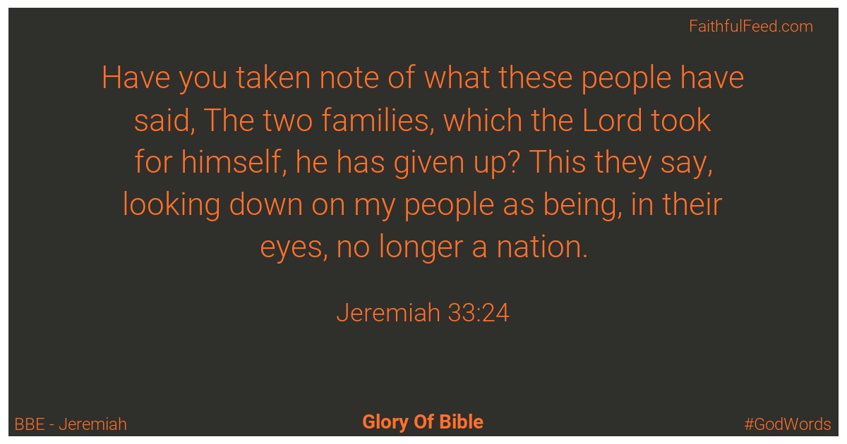 Jeremiah 33:24 - Bbe