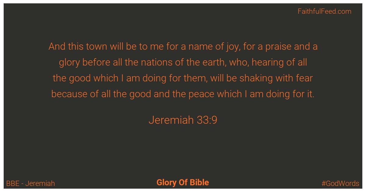 Jeremiah 33:9 - Bbe