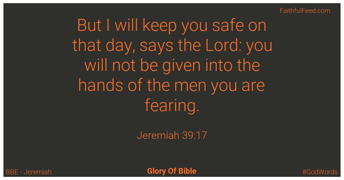 Jeremiah 39:17 - Bbe