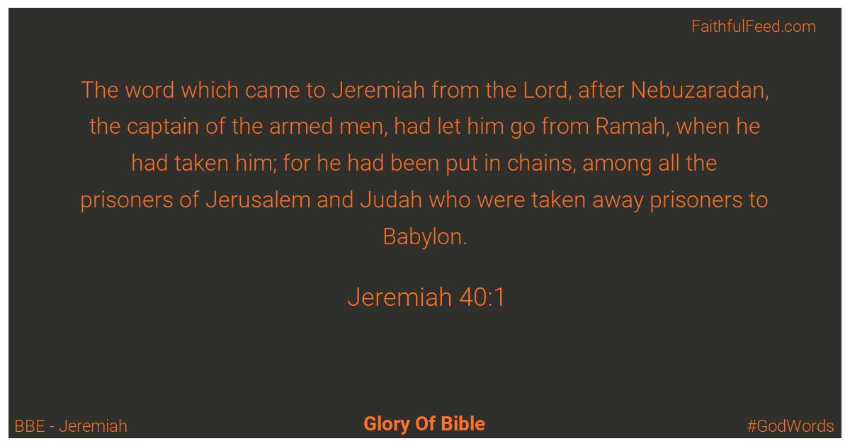 Jeremiah 40:1 - Bbe