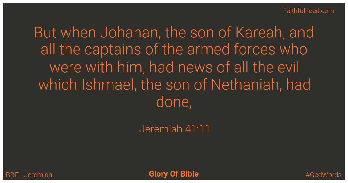Jeremiah 41:11 - Bbe