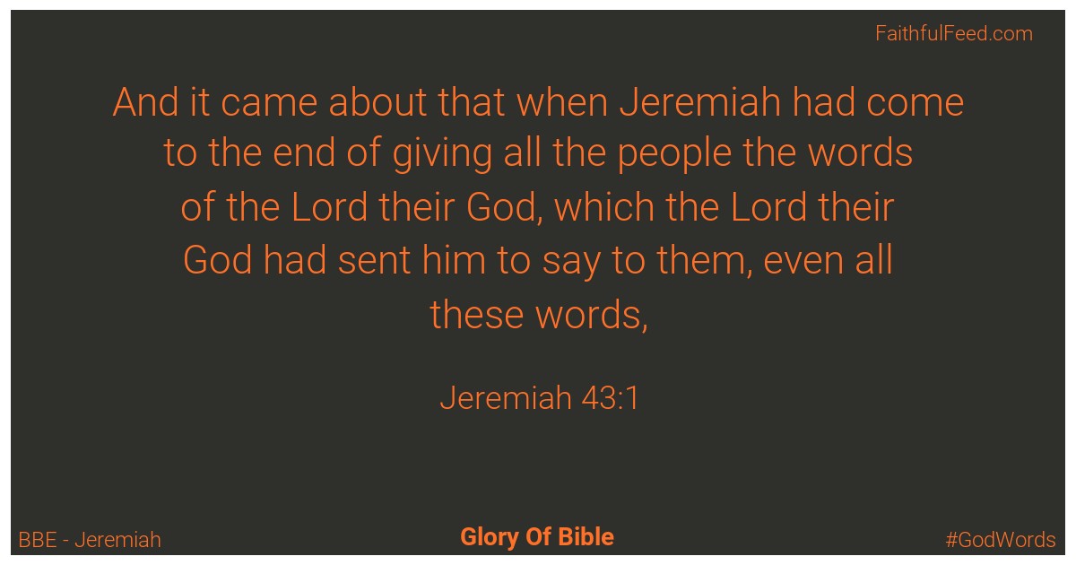Jeremiah 43:1 - Bbe