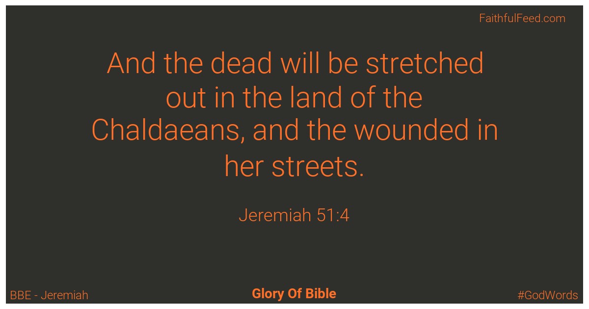 Jeremiah 51:4 - Bbe