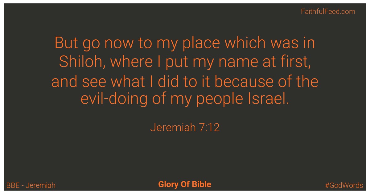 Jeremiah 7:12 - Bbe