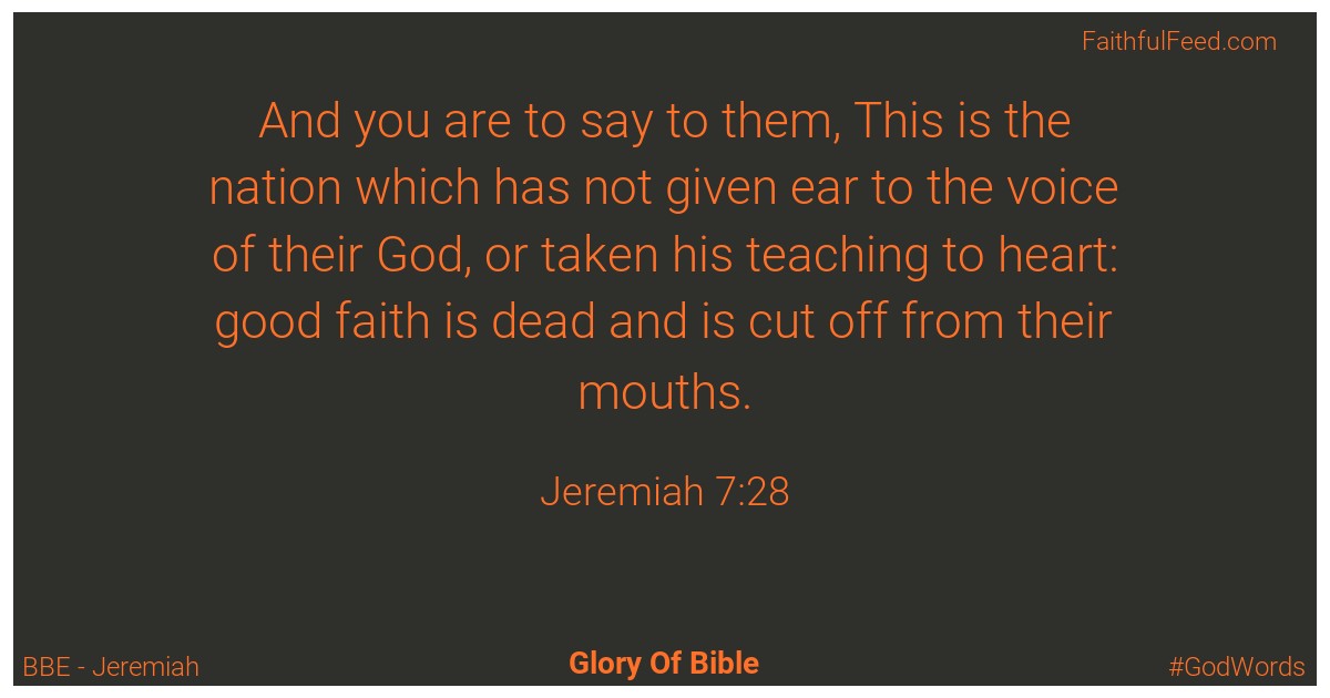 Jeremiah 7:28 - Bbe