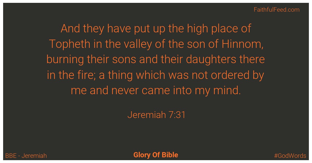 Jeremiah 7:31 - Bbe