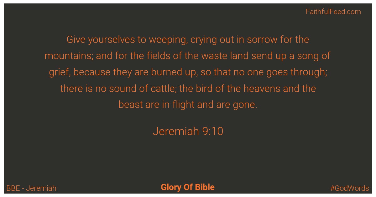 Jeremiah 9:10 - Bbe
