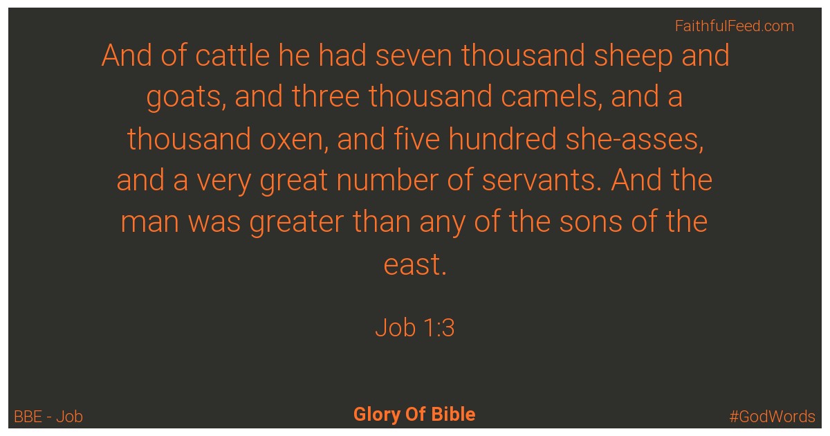 Job 1:3 - Bbe