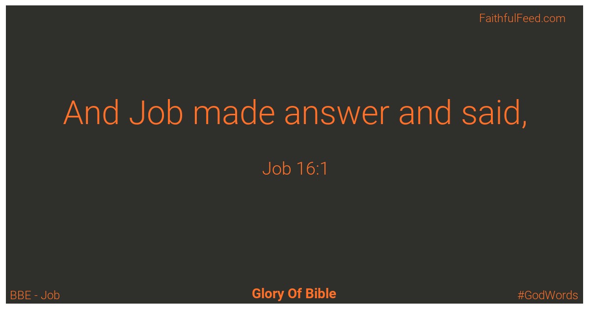 Job 16:1 - Bbe