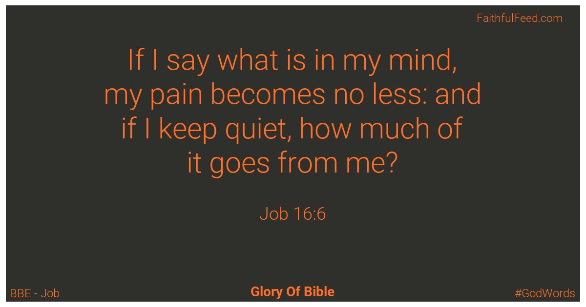 Job 16:6 - Bbe