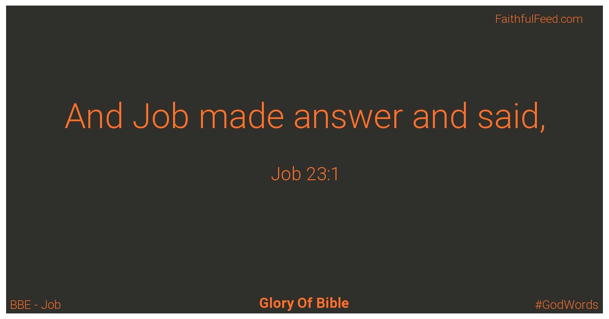 Job 23:1 - Bbe