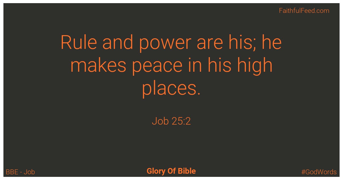 Job 25:2 - Bbe