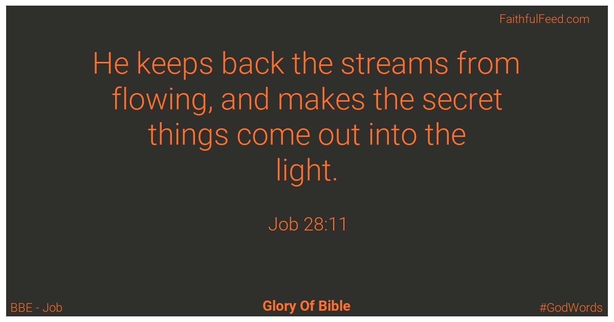 Job 28:11 - Bbe